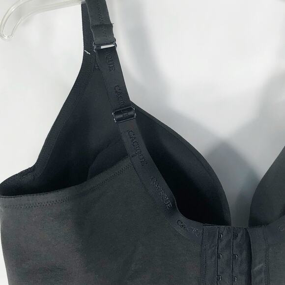 Cacique 46DD Bra Black Plunge Underwire Support Plus Size Lane Bryant 24 - Picture 5 of 10